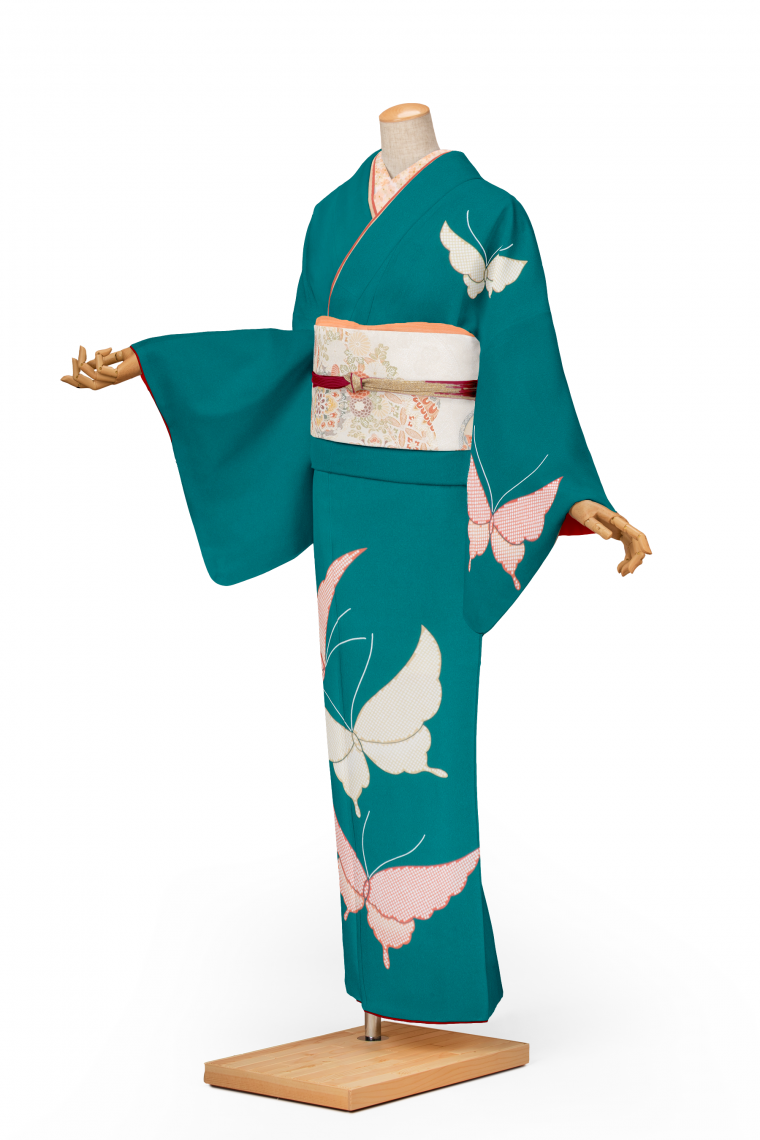 専用 振袖 ポリエステル 舞蝶 花唐草 レッド 着物 袷 長襦袢付き 極美 専用 振袖 ポリエステル 舞蝶 花唐草 レッド 着物 袷 長襦袢付き 極美